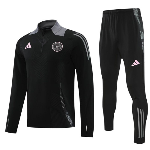 2024-2025 Inter Miami Black Soccer Training Sweater and Pants Football Kit