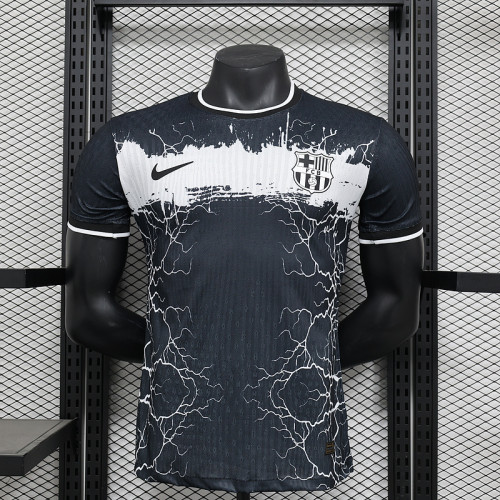 Barca Camisetas de Futbol Player Version 2024-2025 Barcelona Black/White Special Edition Soccer Jersey