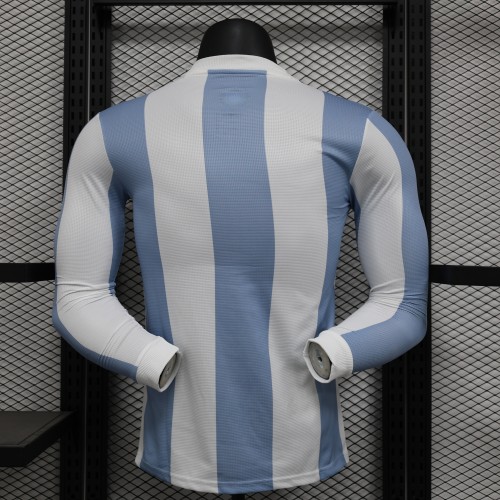 Long Sleeve Player Version Argentina 2024 50th Anniversary Soccer Jersey Camisetas de Futbol