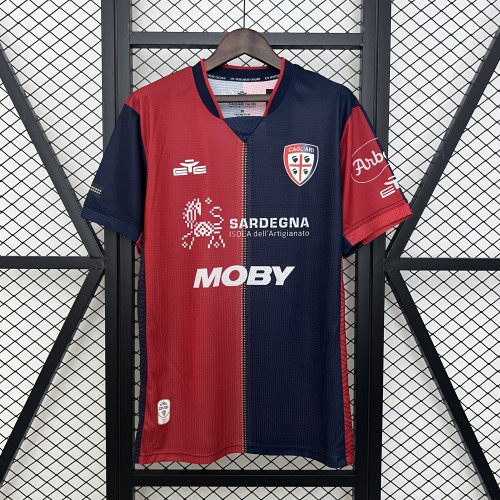 Fan Version 2024-2025 Cagliari Home Soccer Jersey Football Shirt