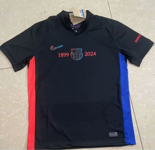without Sponor Logo Fan Version 2024-2025 Barcelona 125th Anniversary Away Black Soccer Jersey Barca Camisetas de Futbol