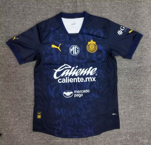 Fan Version 2024-2025 Chivas Third Away Dark Blue Soccer Jersey Football Shirt