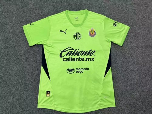 Fan Version 2024-2025 Chivas Green Goalkeeper Soccer Jersey Football Shirt