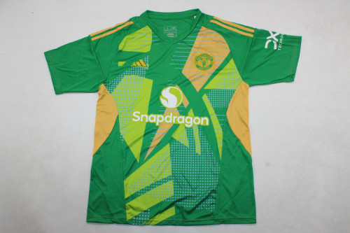 Fan Version 2024-2025 Manchester United Green Goalkeeper Soccer Jersey Man United Football Shirt