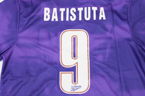 Retro Jersey 1994-1995 Fiorentina BATISUTA 9 Home Soccer Jersey Vintage Football Shirt