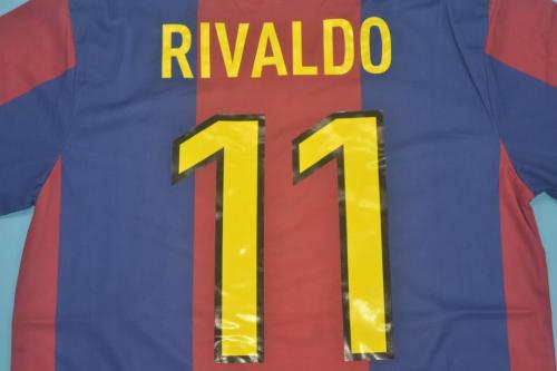 Retro Jersey 1998-1999 Barcelona RIVALDO 11 Home Soccer Jersey Vintage Football Shirt