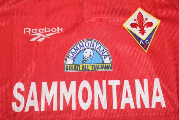 Retro Jersey 1995-1996 Fiorentina 11 Third Away Red Soccer Jersey Vintage Football Shirt