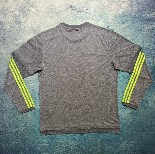 Long Sleeve Retro Jersey 2015-2016 Real Madrid Away Grey Soccer Jersey Vintage Football Shirt