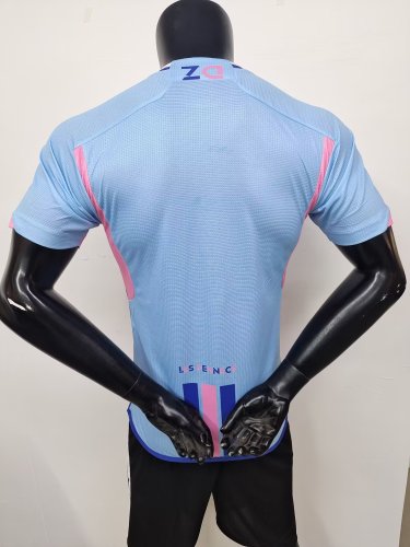 Player Version 2025 Algeria Blue/Pink Special Edition Soccer Jersey Football Shirt