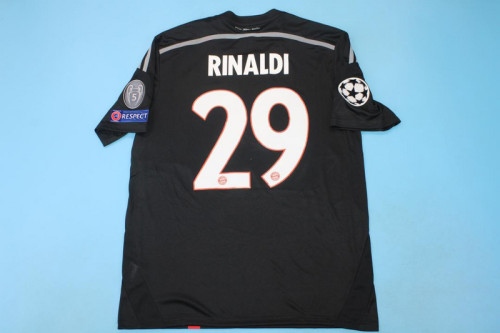 with Golden FIFA+UCL Patch Retro Jersey 2014-2015 Bayern Munich RINALDI 29 Away Black Soccer Jersey Vintage Football Shirt