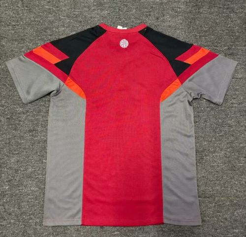 Fan Version 2024-2025 River Plate Red/Grey Soccer Pre-match Jersey Football Training Shirt