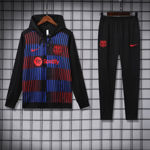 2024-2025 Barcelona Black/Red/Blue Soccer Training Hoodie and Pants Football Hoody