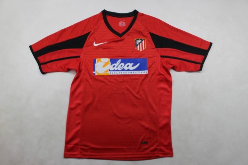 Retro Jersey 2001-2002 Atletico Madrid F.TORRES 9 Away Red Soccer Jersey Vintage Football Shirt