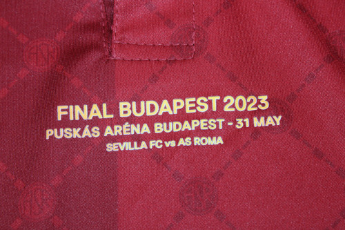 with Front Lettering+Europa League Patch Fans Version 2023-2024 AS Roma Europa Final Home Soccer Jersey Football Shirt
