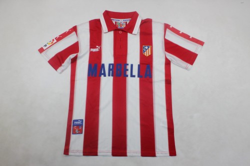 with LFP Patch Retro Jersey 1997-1998 Atletico Madrid VIERI 9 Home Soccer Jersey Vintage Football Shirt