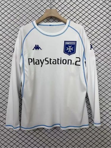 Retro Jersey Long Sleeve 2003-2004 AJ Auxerre Home Soccer Jersey Vintage Football Shirt