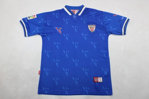 with LFP Patch Retro Jersey 2001/2003 Athletic Bilbao ETXEBERRTIA 17 Away Blue Soccer Jersey Vintage Football Shirt