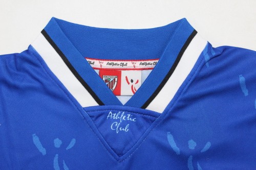 with LFP Patch Retro Jersey 2001/2003 Athletic Bilbao Away Blue Soccer Jersey Vintage Football Shirt
