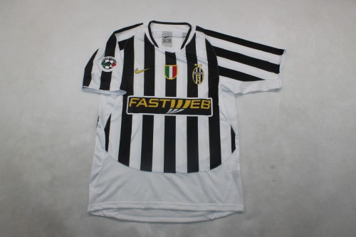 with Scudetto+Serie A Patch Retro Jersey 2003-2004 Juventus Home Soccer Jersey Vintage Football Shirt