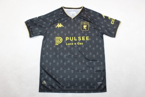 with Serie A Patch Fan Version 2024-2025 Genoa BALOTELLI 45 Third Away Black Soccer Jersey Maillot de Foot