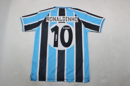 Retro Jersey 2001 Gremio RONALDINHO 10 Home Soccer Jersey Vintage Football Shirt