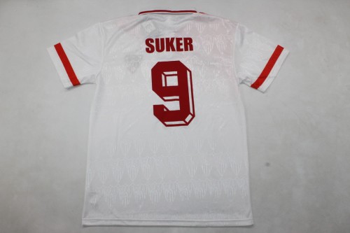 Retro Jersey 1993-1994 Sevilla SUKER 9 Home Soccer Jersey Vintage Football Shirt