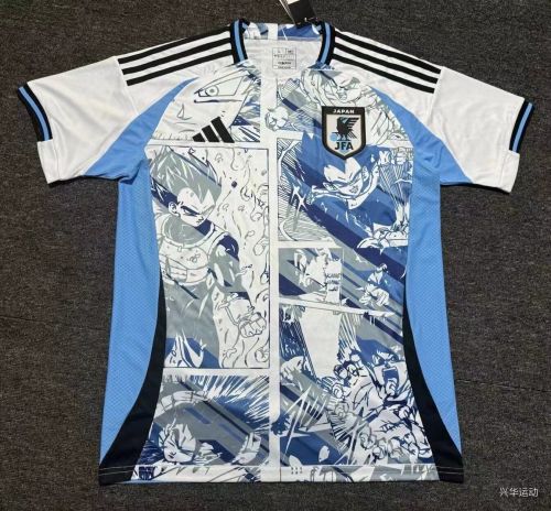 Fan Version Japan 2024 Blue Comic Soccer Jersey Football Shirt