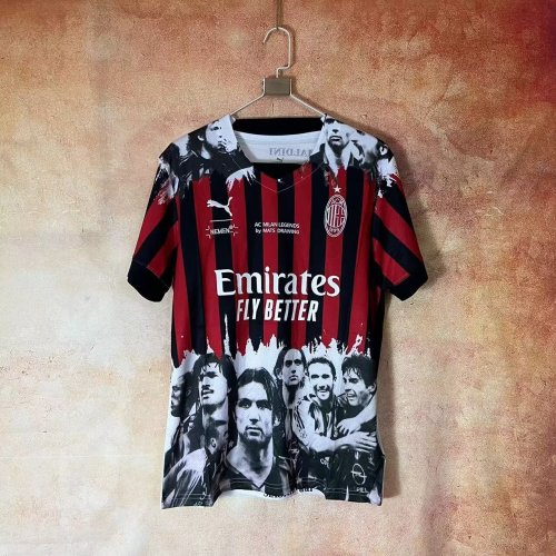 with Front Lettering Retro Jersey 2022-2023 AC Milan Legends Special Version Soccer Jersey Vintage Football Shirt