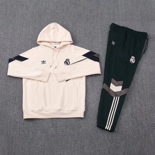 2024-2025 Real Madrid Beige Soccer Training Hoodie and Pants Football Hoody