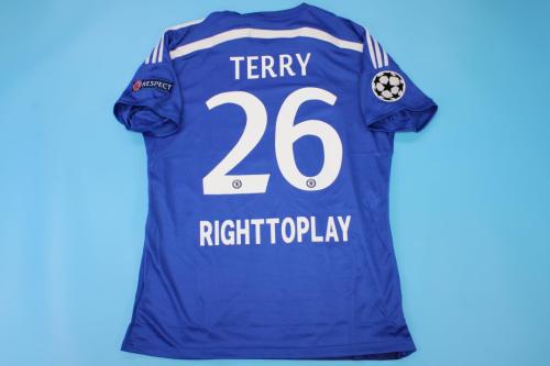 with UCL Patch Retro Jersey 2014-2015 Chelsea TERRY 26 Home Soccer Jersey Vintage Football Shirt