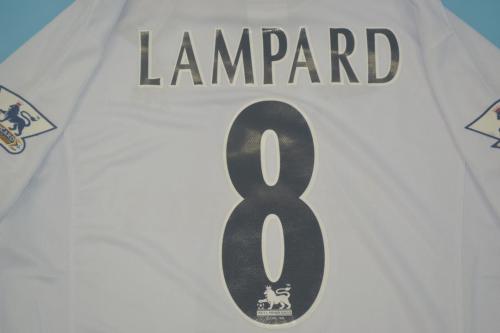 with EPL Patch Retro Jersey 2003-2005 Chelsea LAMPARD 8 Away White Soccer Jersey Vintage Football Shirt