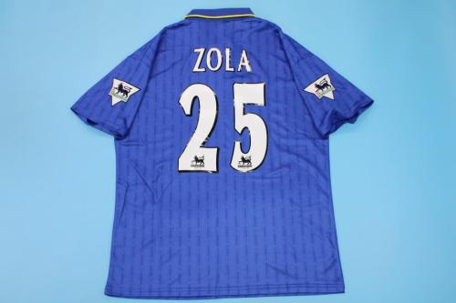 with EPL Patch Retro Jersey 1995-1997 Chelsea ZOLA 25 Home Soccer Jersey Vintage Football Shirt