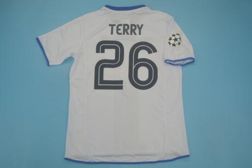 with UCL Patch Retro Jersey 2003-2005 Chelsea TERRY 26 Away White Soccer Jersey Vintage Football Shirt