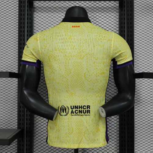 Barca Camisetas de Futbol Player Version 2024-2025 Barcelona Yellow Special Edition Soccer Jersey