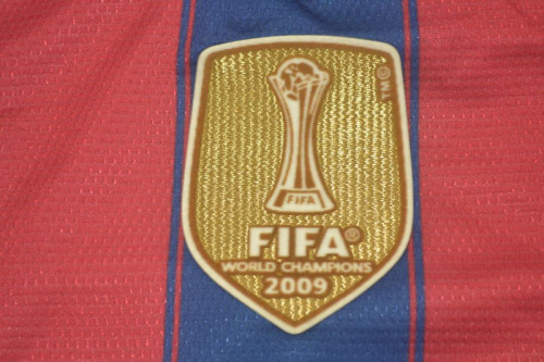 with LFP+Golden FIFA Patch Retro Jersey 2009-2010 Barcelona Home Soccer Jersey Vintage Football Shirt