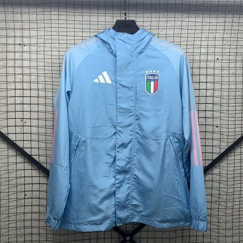2024-2025 Italy Blue Soccer Windbreaker Jacket Football Jacket