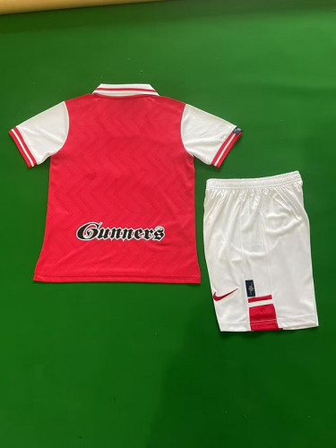 Retro Youth Uniform Kids Kit 1996-1998 Arsenal Home Soccer Jersey Shorts Vintage Child Football Set