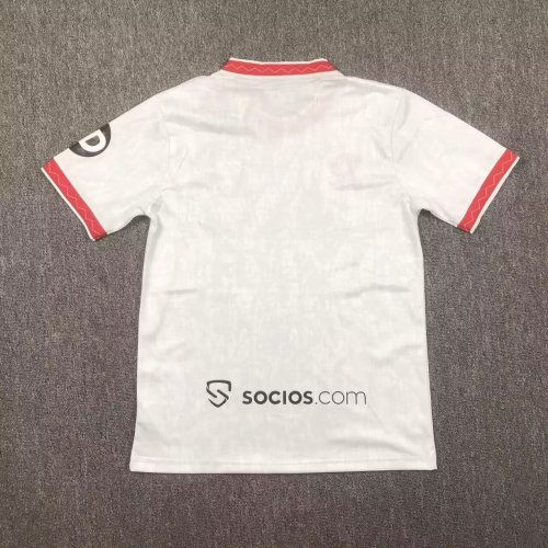 with Sponor Logo Fans Version 2024-2025 Sevilla Home Soccer Jersey Football Shirt