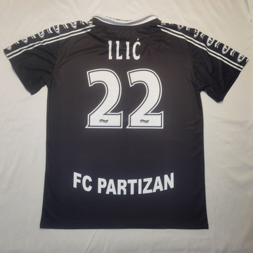 Fan Version FK Partizan ILIC 22 Black Soccer Jersey Football Shirt