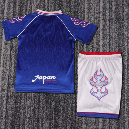 Retro Youth Uniform Kids Kit Japan 1998 Home Soccer Jersey Shorts Child Football Set