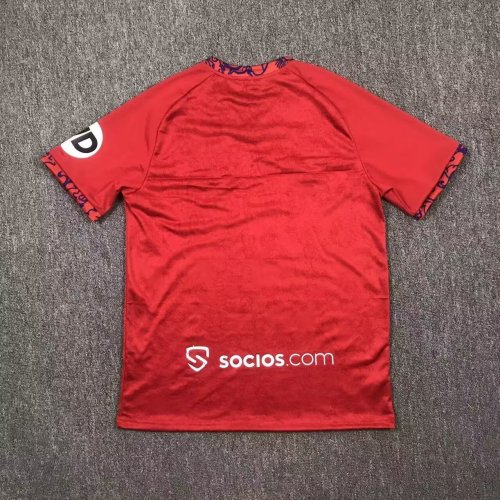 with Sponor Logo Fans Version 2024-2025 Sevilla Away Red Soccer Jersey Football Shirt
