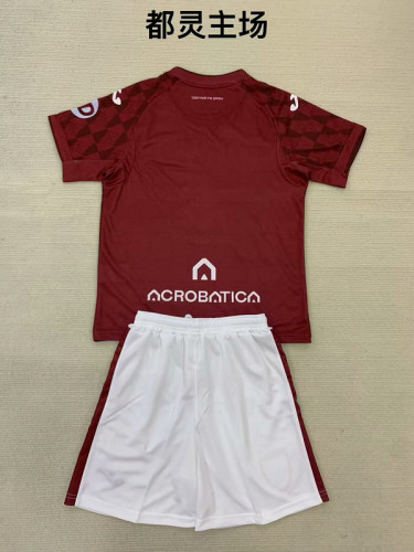 Youth Uniform Kids Kit 2024-2025 Torino Home Soccer Jersey Shorts Child Football Set