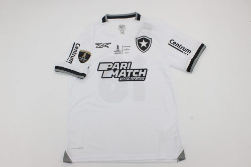 with Front Lettering+Conmebol Libertadores Patch Fan Version 2024-2025 Botafogo Liber Final Third Away White Soccer Jersey Football Shirt