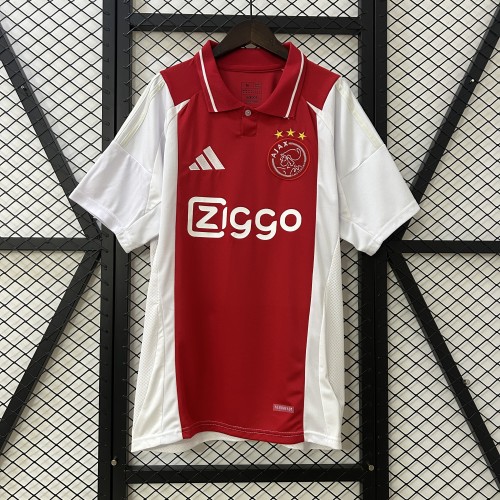 Fan Version 2024-2025 Ajax Home Soccer Jersey Football Shirt