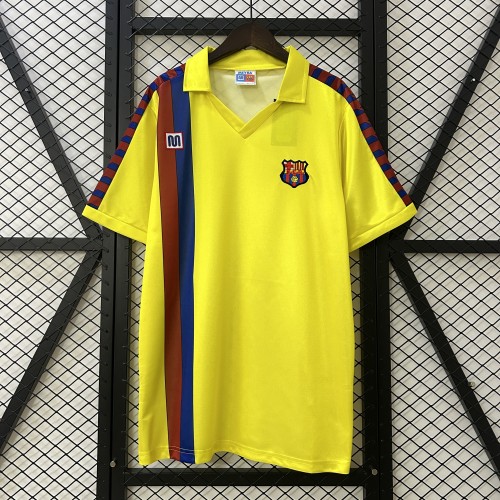Retro Jersey 1982-1984 Barcelona Away Yellow Soccer Jersey Vintage Football Shirt