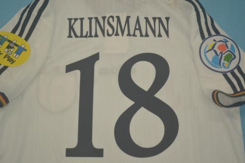 with Patch Retro Jersey Germany 1996 KLINSMANN 18 Home White Vintage Soccer Jersey