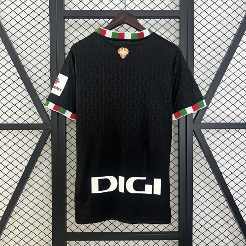 Fan Version 2024-2025 Athletic Bilbao Fourth Away Black Soccer Jersey Football Shirt
