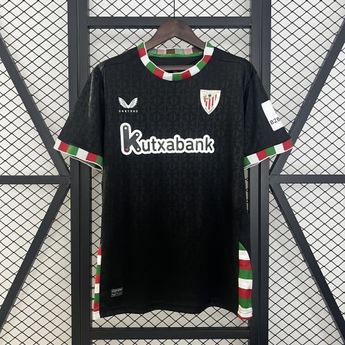 Fan Version 2024-2025 Athletic Bilbao Fourth Away Black Soccer Jersey Football Shirt