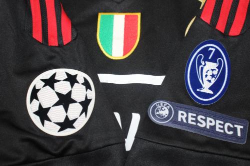with Scudetto+UCL Patch Retro Jersey 2011-2012 AC Milan Third Away Black Soccer Jersey