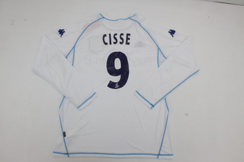 Retro Jersey Long Sleeve 2003-2004 AJ Auxerre CISSE 9 Home Soccer Jersey Vintage Football Shirt